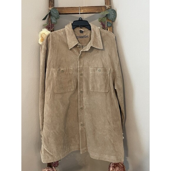 St John’s Bay  Leather Button-Up Shirt with Chest Pockets - Picture 2 of 9